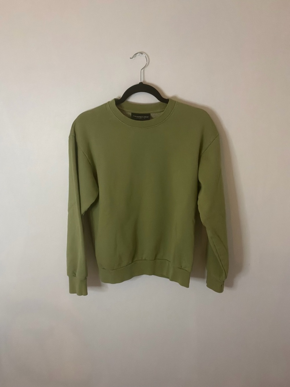 Aritzia Super Fleece Olive Green Crew Sweater
